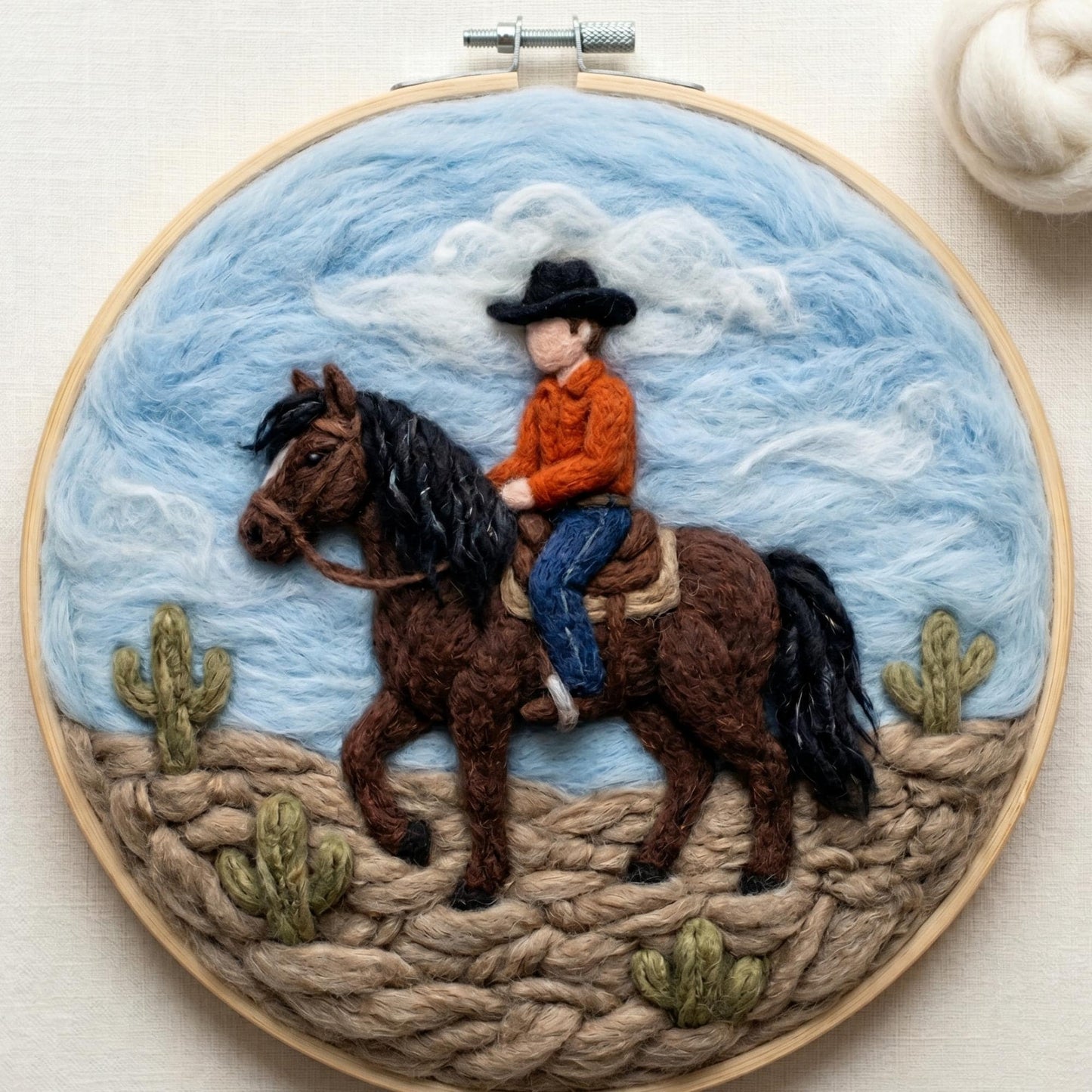 Cowboy on Horseback Needle Felting Kit