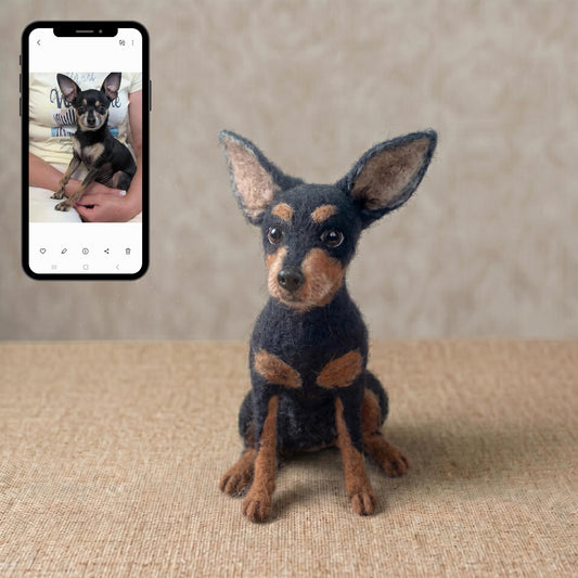 Custom Needle Felted Pet Portrait