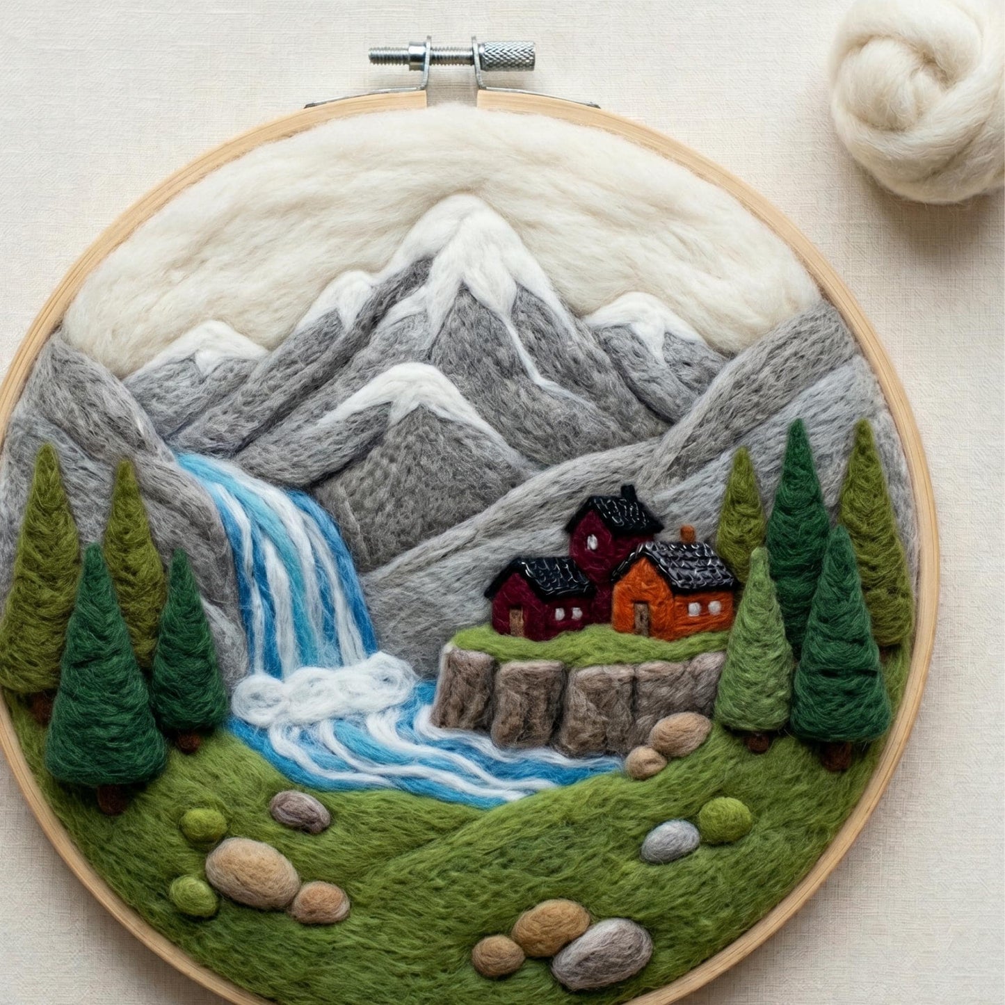 Mountains & Waterfall Needle Felting Kit