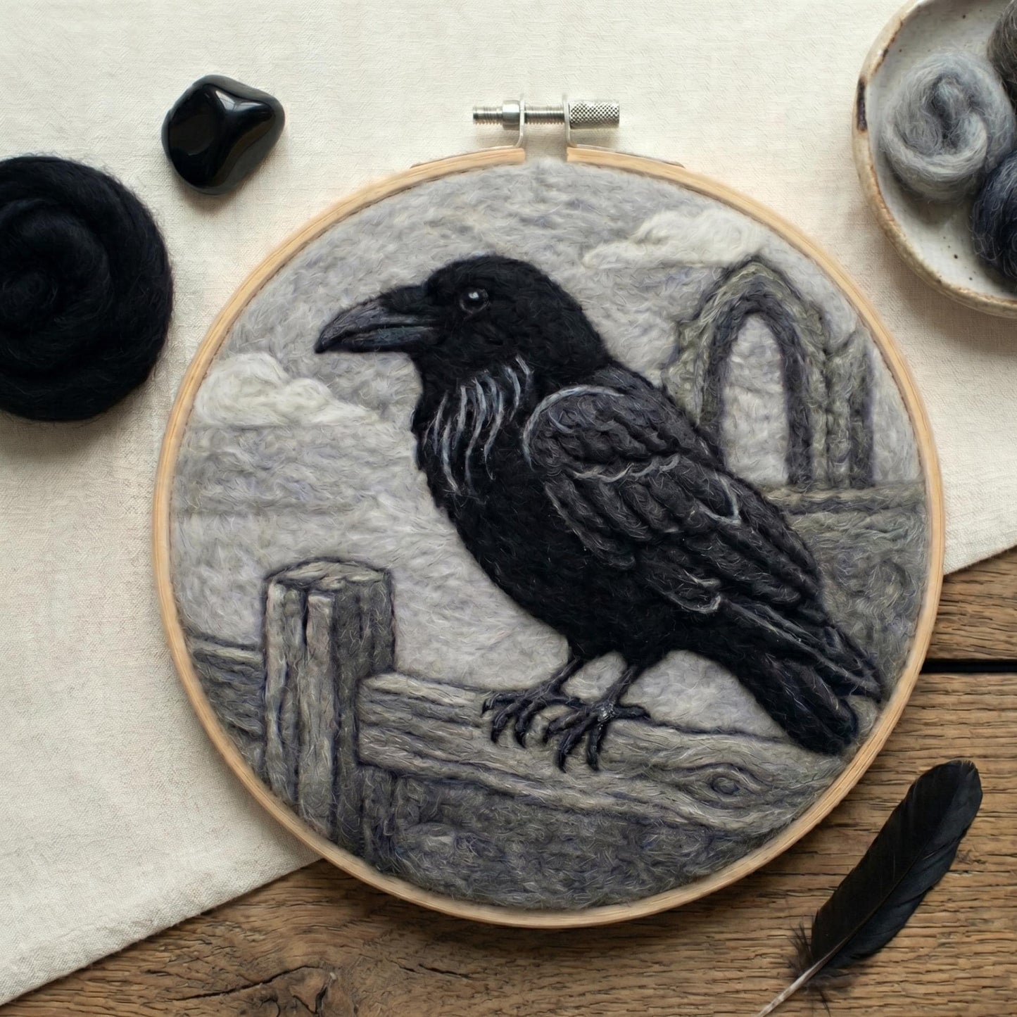 Goth Crow Needle Felting Kit