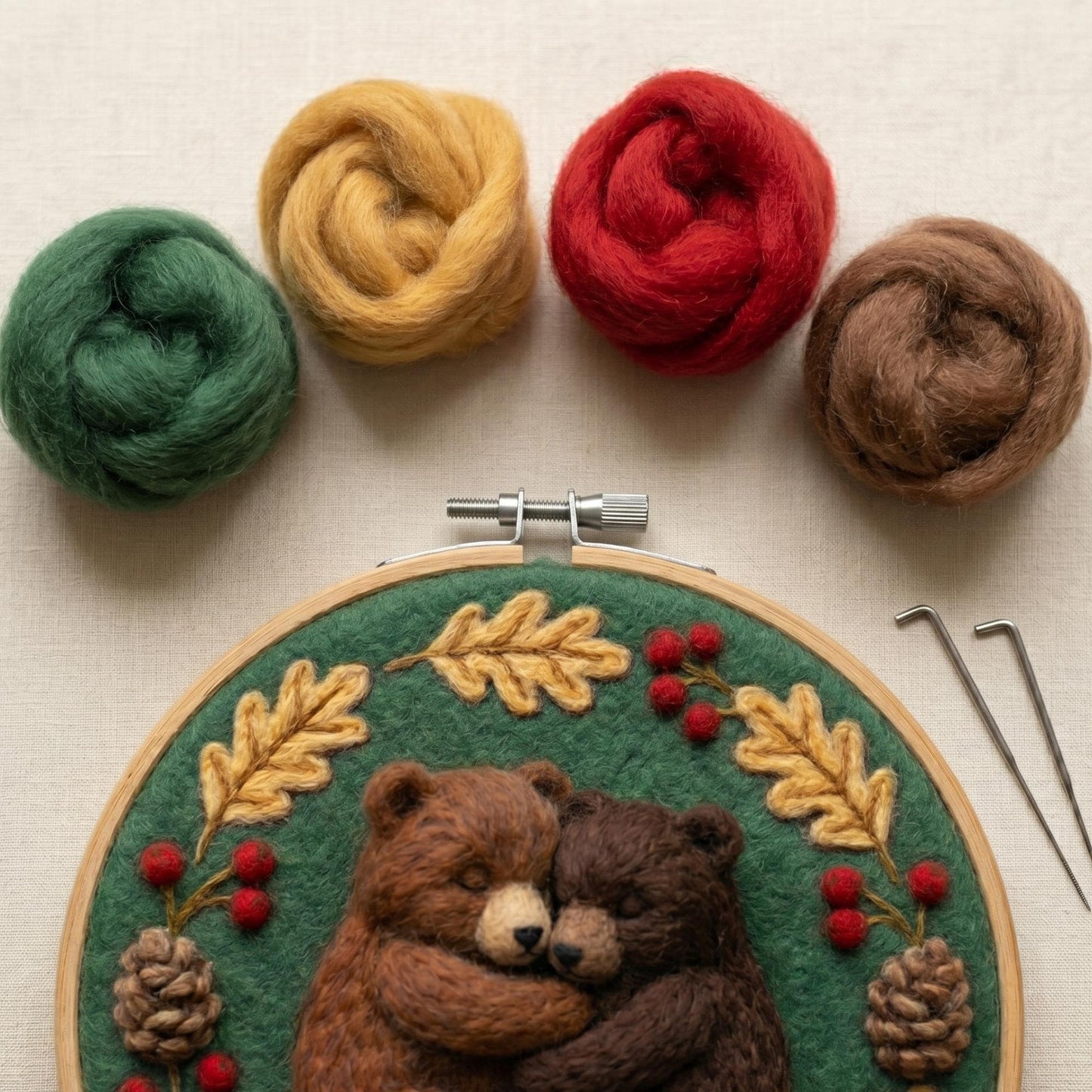 Bear Cubs Needle Felting Kit