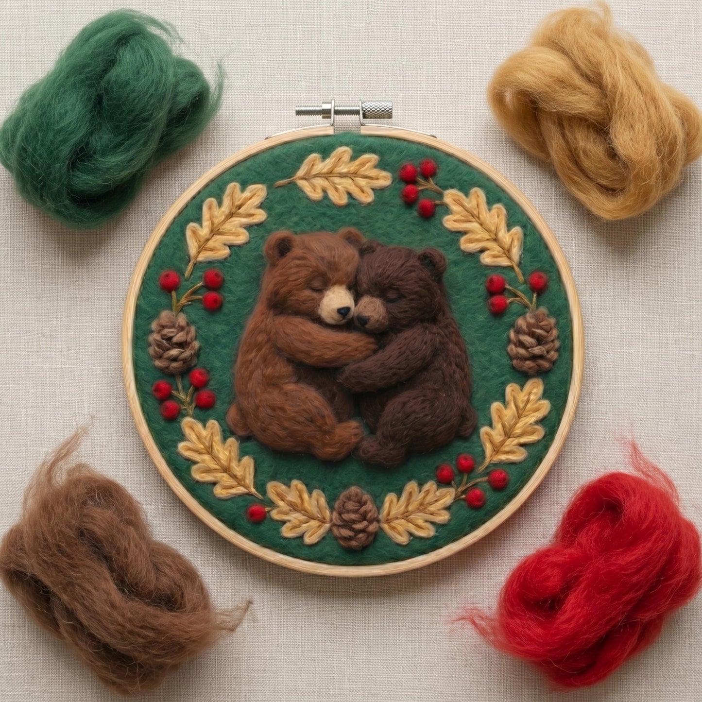 Bear Cubs Needle Felting Kit