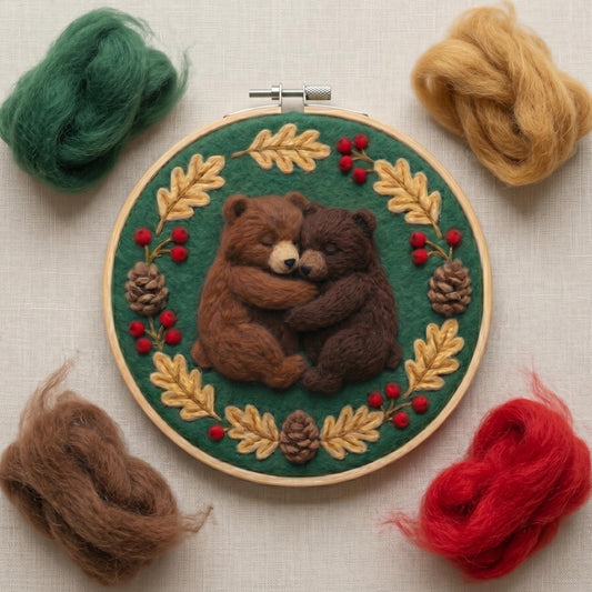 Bear Cubs Needle Felting Kit