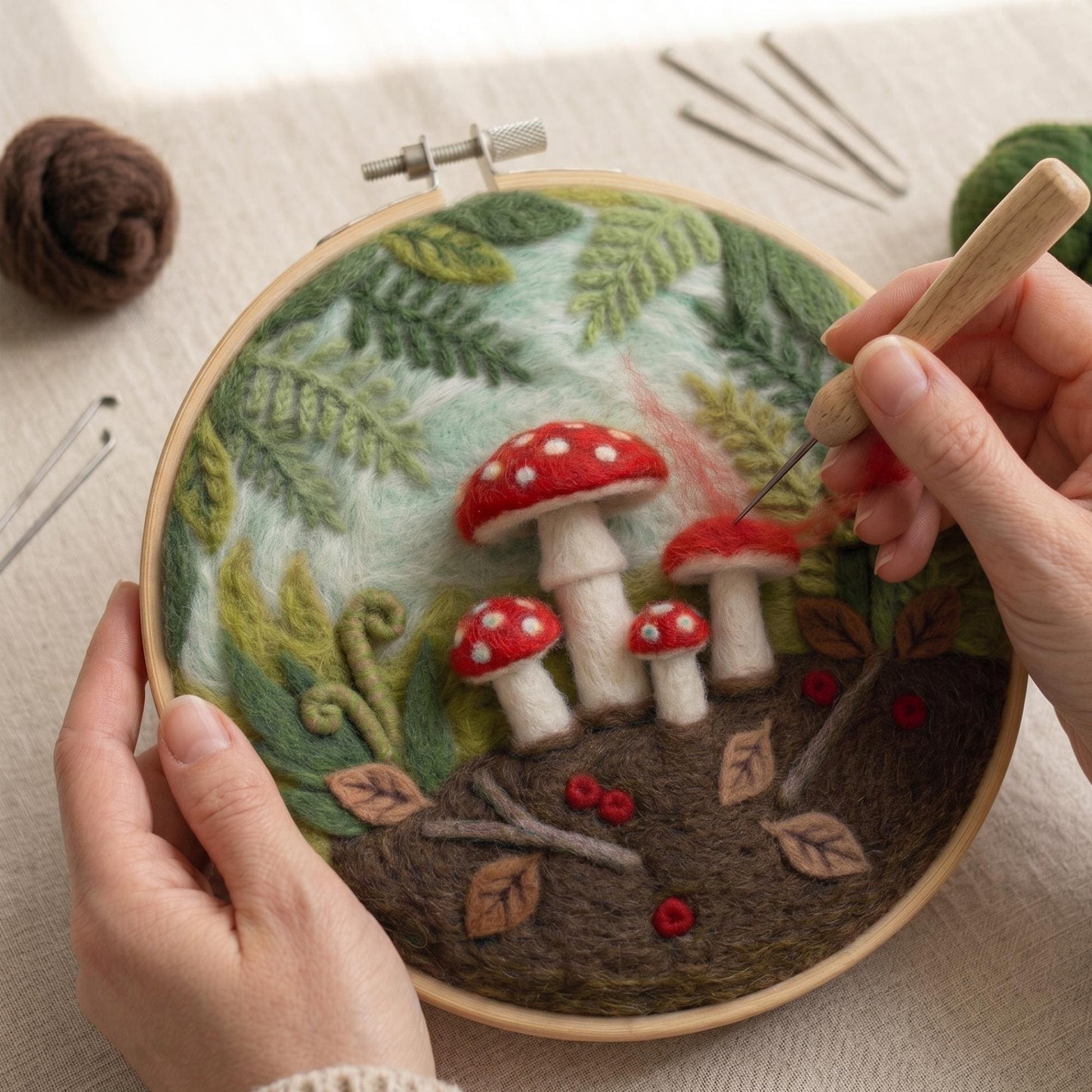 Mushroom Needle Felting Kit