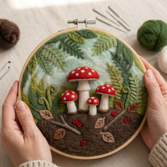 Mushroom Needle Felting Kit