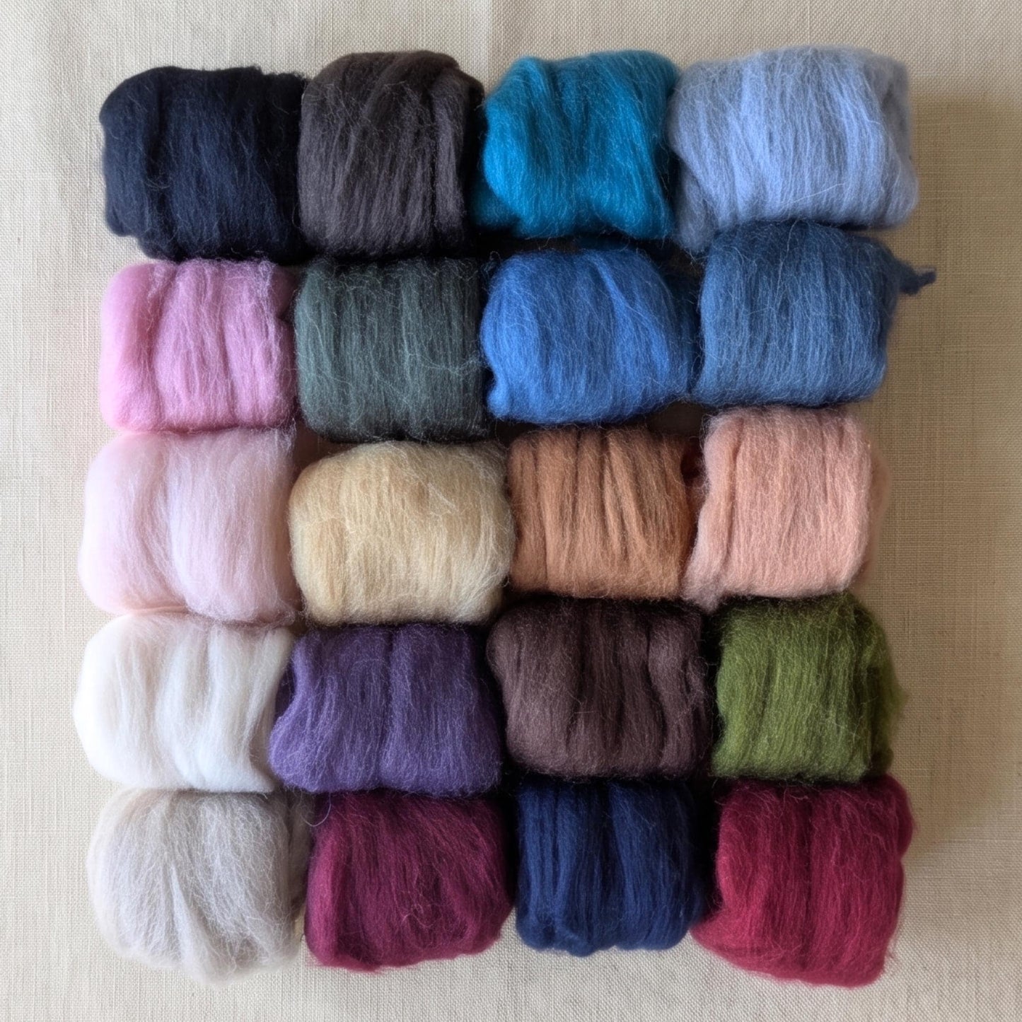 Large Merino Wool Roving Set – 20 Colors