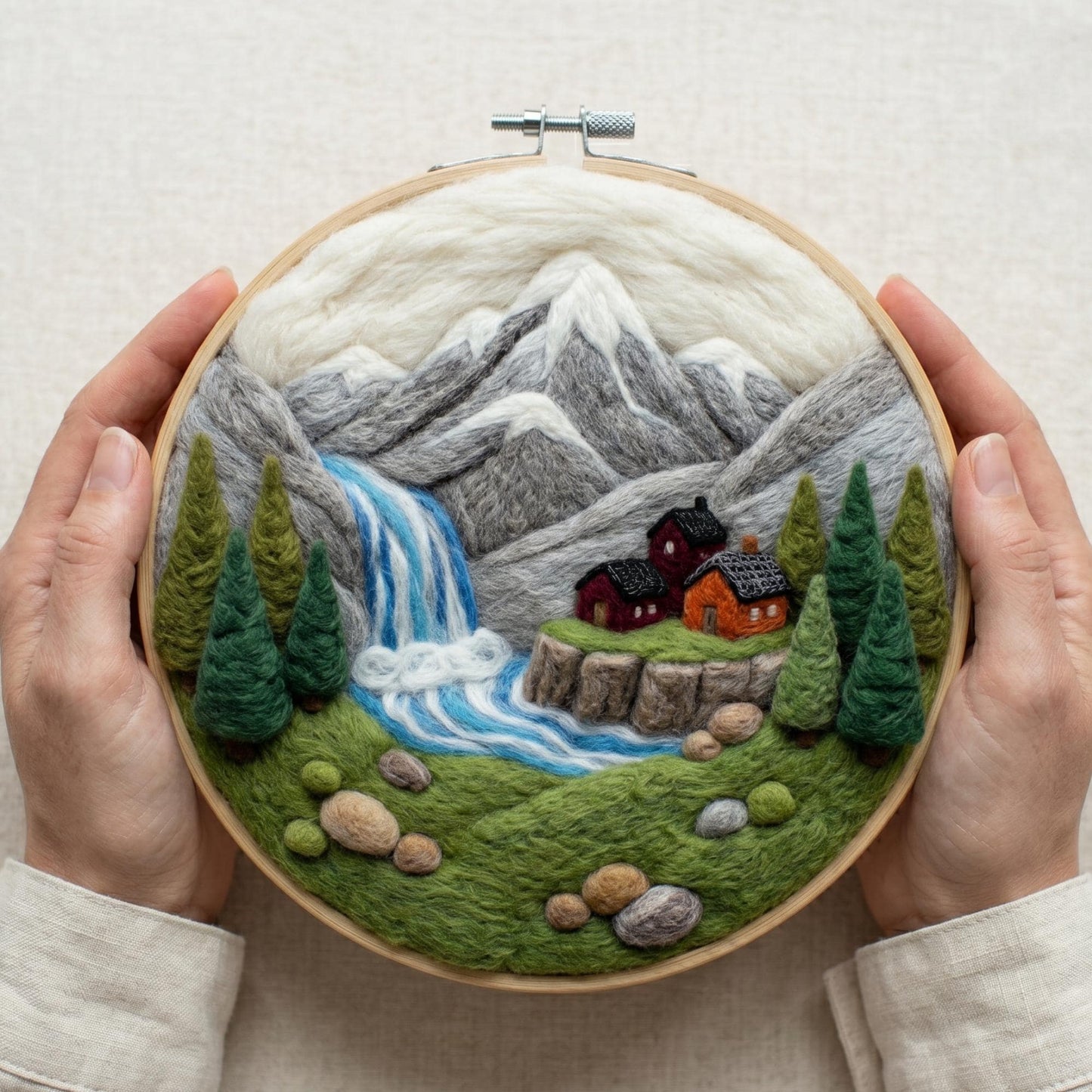 Mountains & Waterfall Needle Felting Kit