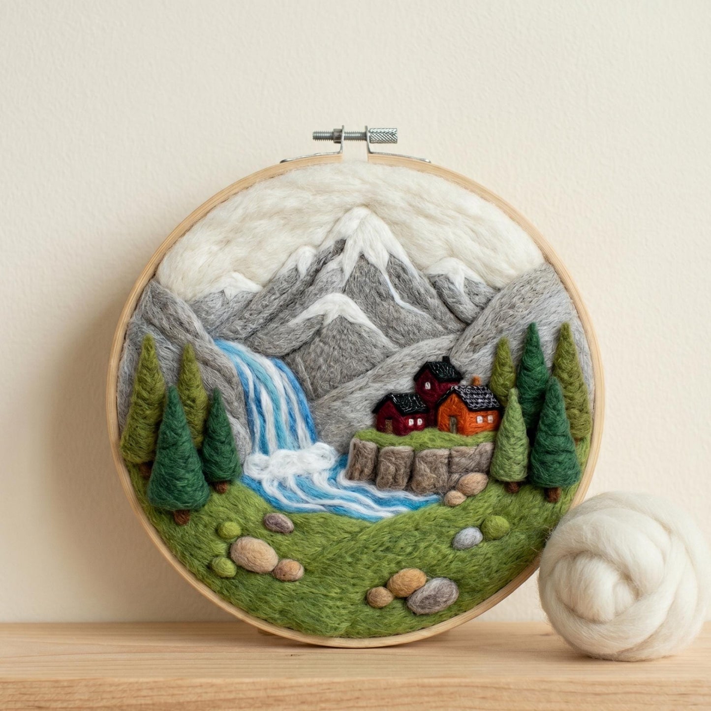 Mountains & Waterfall Needle Felting Kit