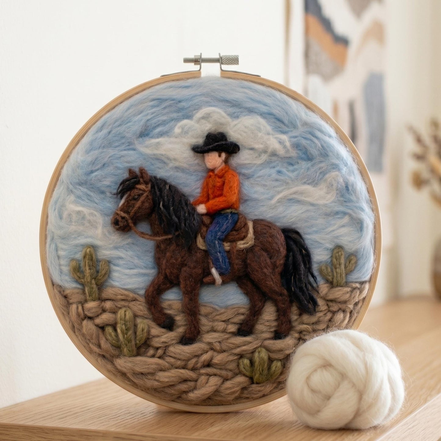 Cowboy on Horseback Needle Felting Kit