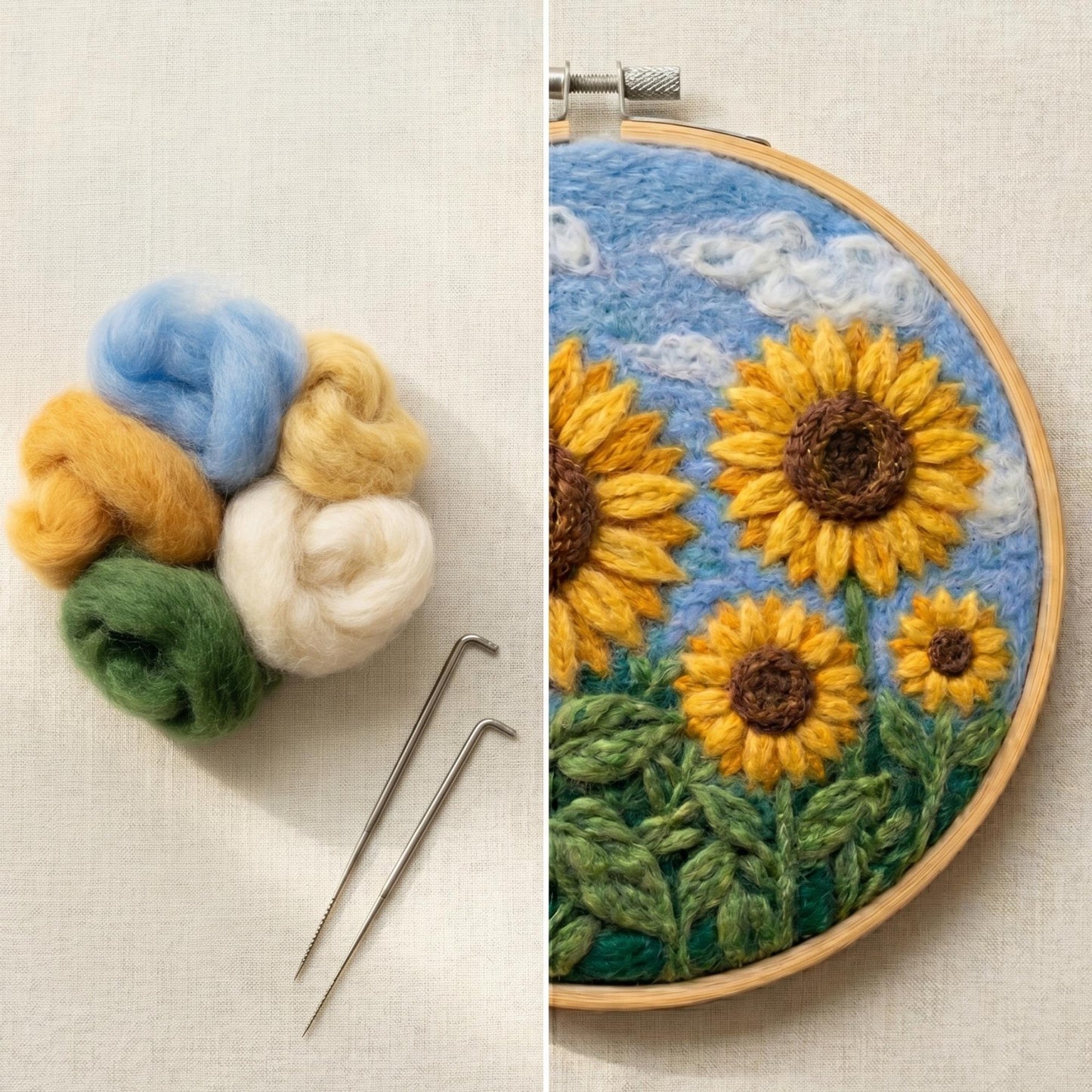 Sunflower Needle Felting Kit